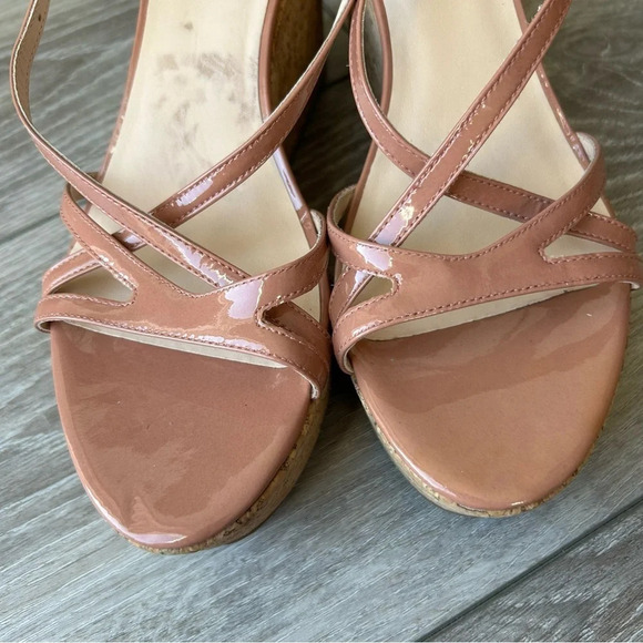 KATE SPADE Talanse Pink Patent Wedge  Platform Sandals - Picture 4 of 14